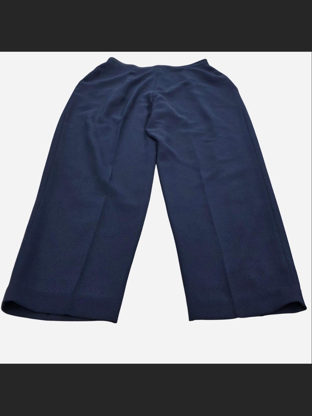 Vintage Navy High-waisted Wide-Leg Women's Trousers Fully Lined